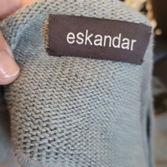 Eskandar Tan/Sand Knit Crossover Knit Sweater Size OS - Picture 5 of 9